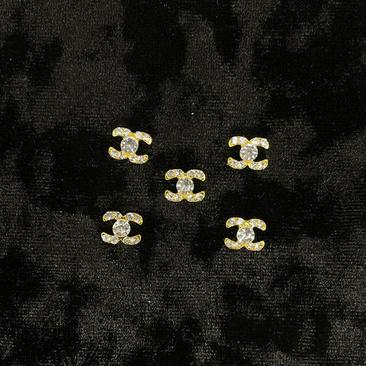 Icy “c” nail charm Gold